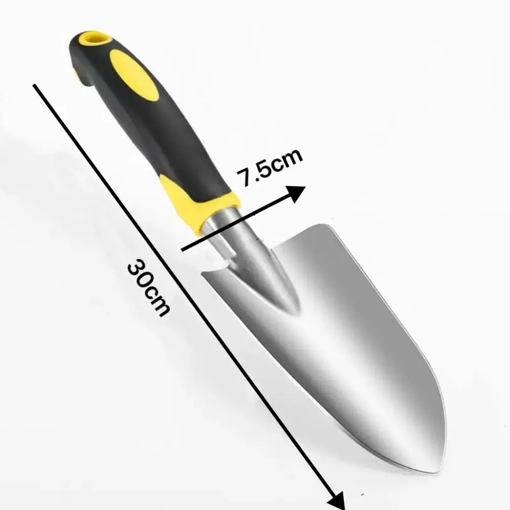 Durable Stainless Steel Shovel Planting Tools Black&Yellow Dual-purpose Tree Hoe Spade Garden Tools Gardening Outdoor
