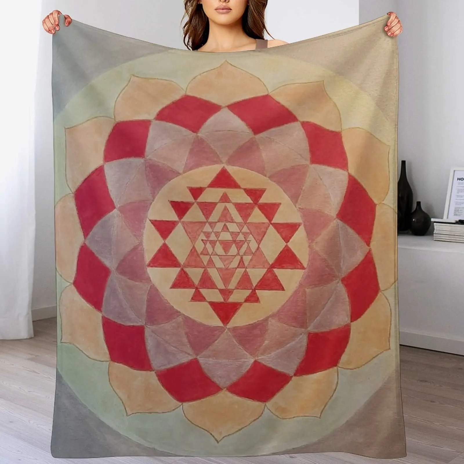 

Sri Yantra in the Crown(Sahasrara)chakra Throw Blanket Decorative Throw Luxury St Softest Extra Large Throw Blankets