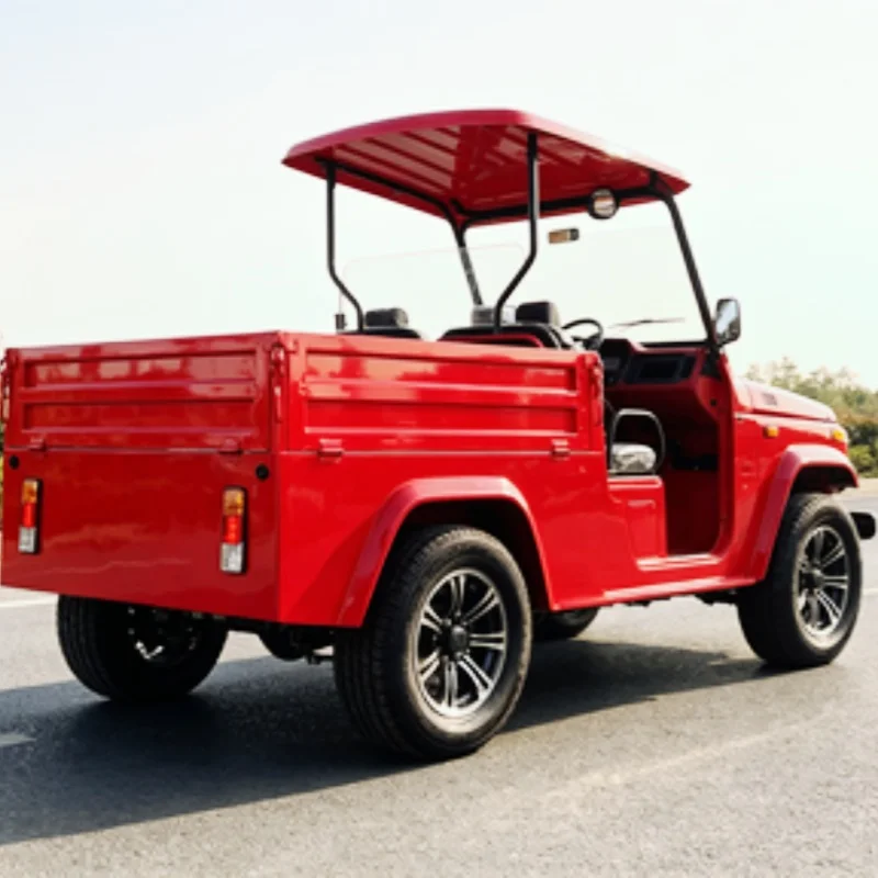 2026 China Factory Direct Sales Electric Golf Cart Color Logo Custom Cargo Truck Cart With Rear Cargo Box 12-Inch Off-Road Tires