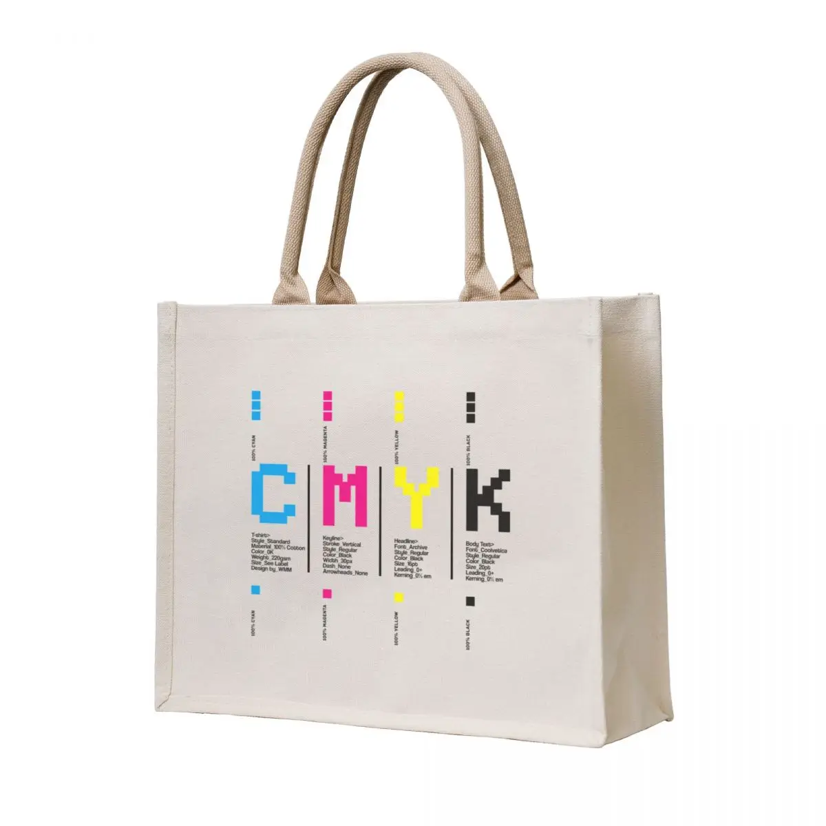 

CMYK Color Typography Typeface Prepress Graphic Design Tote Bag Women's bags personalized tote Shopper handbag