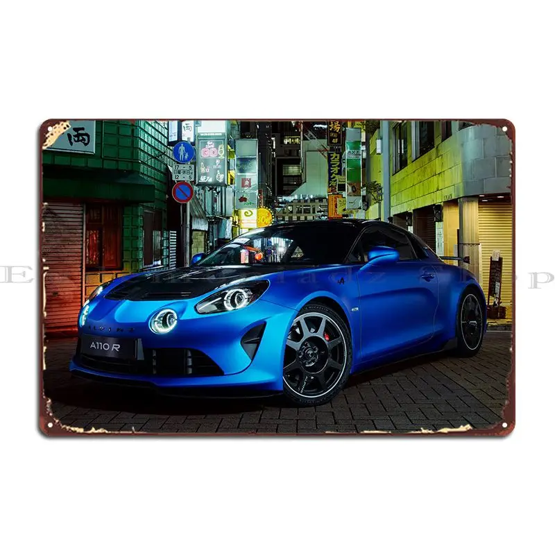 Alpine A110 R Sport Car Metal Signs Retro Party Vintage Character Garage Tin Sign Poster