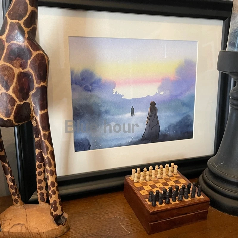 جين أوستن فخر وتحامل ألوان مائية لوحة قماشية ملصق كتاب عشاق الفن هدية رف الكتب الديكور الرومانسي يطبع