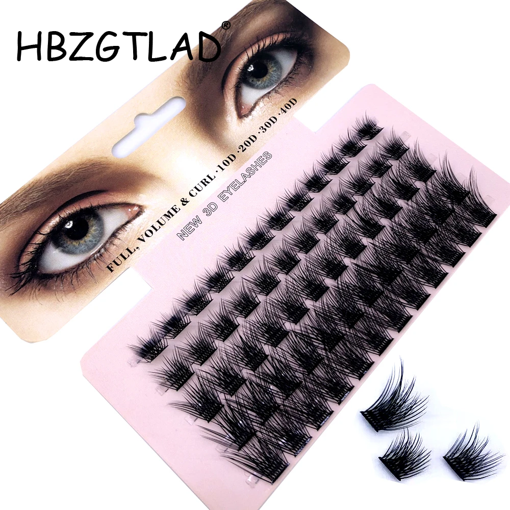 HBZGTLAD Wholesale Soft Ribbon Segmented False Bundles Eyelashes DIY Individual Clusters Lash Extensions Faux Mink Lashes