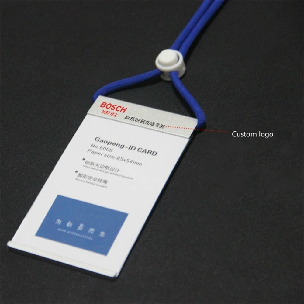 85*54mm Gold Silver Aluminum Alloy Name Tag Badge Id Card Holders Work Business Pass Case With Adjustable Neck Lanyard