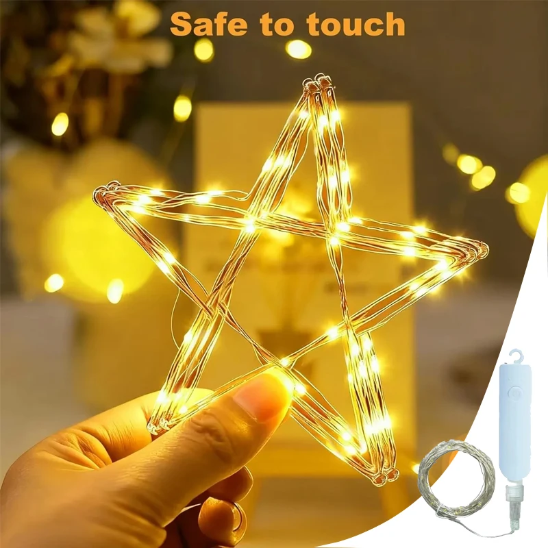 5/20m RGB String Lamp Adjustable Dimming IP44 Waterproof String Rechargeable LED Flashing Warmlight for Bedroom Christmas Tree