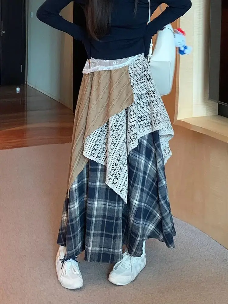 

Gothic Skirts Women Y2k Holiday Style Aesthetic Spring Fall Fashion Classic Patchwork Punk Girl Empire Street Mujer Long Faldas