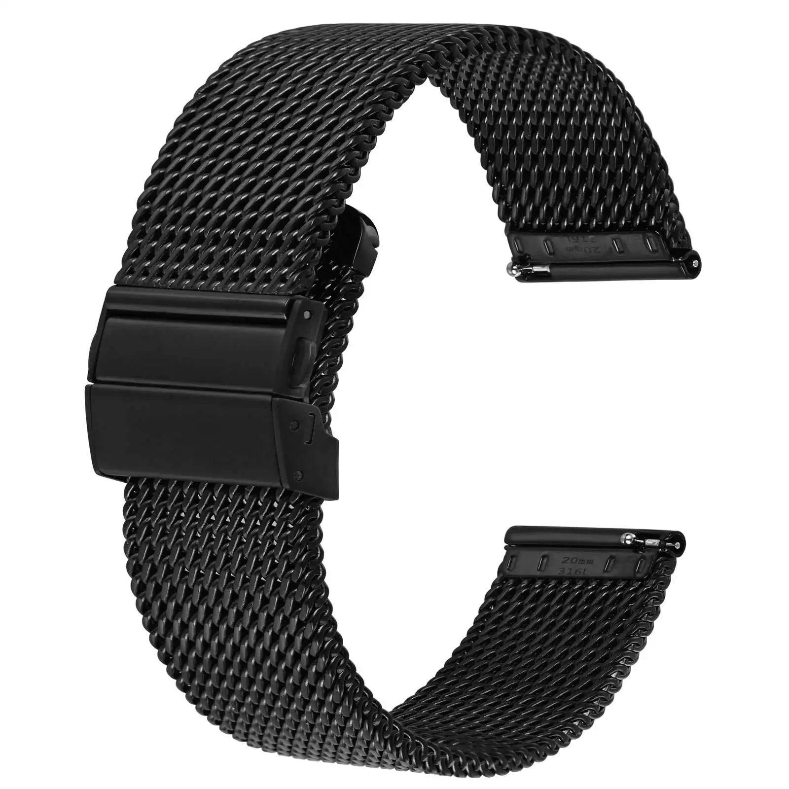 

BISONSTRAP 316L Stainless Steel Watch Strap 18mm 20mm 22mm Watch band for Men Sam Quick Releasee Color Clasp, Easy to Install