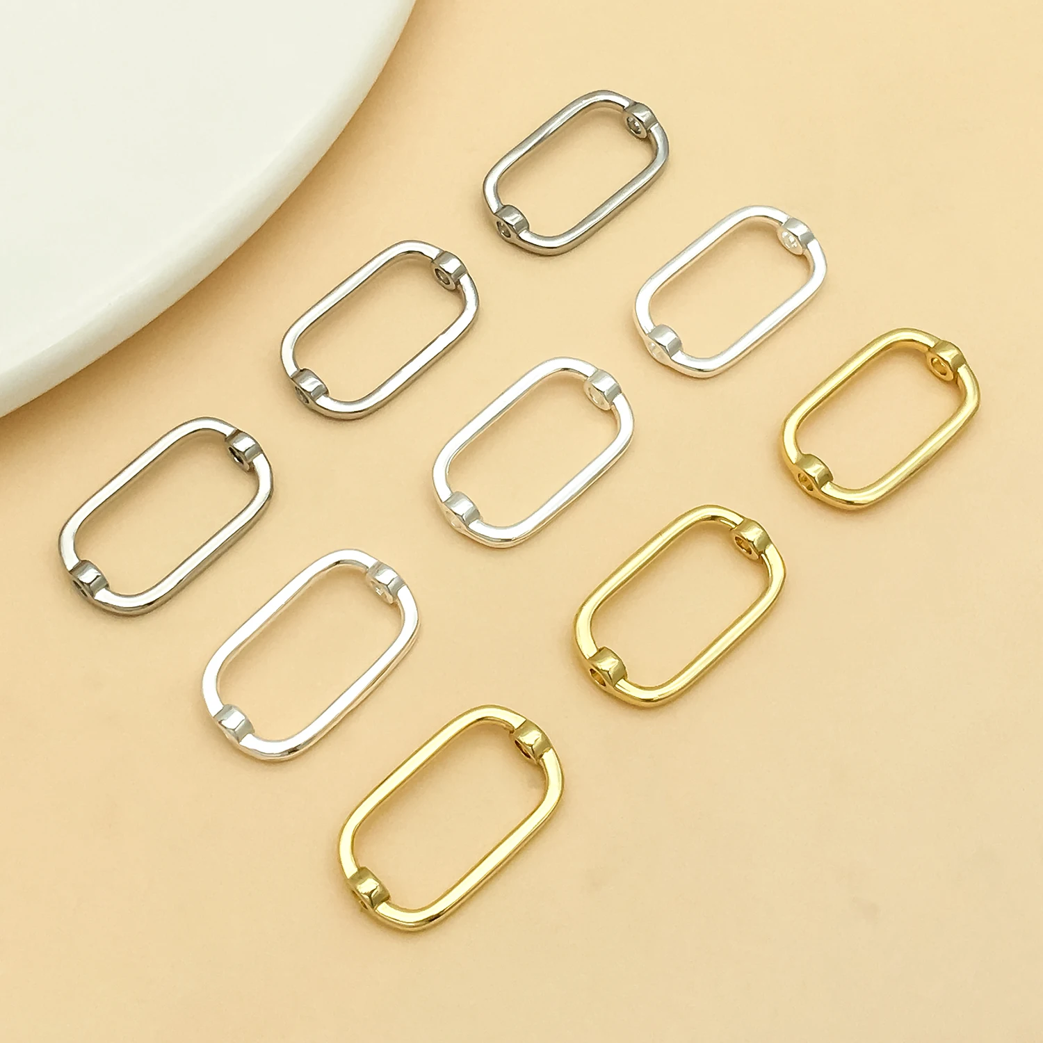 

2 шт. прямоугольные медные спирали с покрытием из 18-каратного золота, толстые, серебристые, для изготовления серег, подвесок, браслетов, ожерелий своими руками