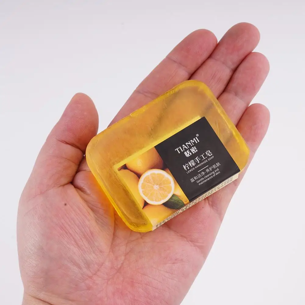 2PCS Lemon Handmade Soap Suitable For All Skin Types Moisturizing And Deep Cleaning Versatile Skin Nourishment For Men And Women