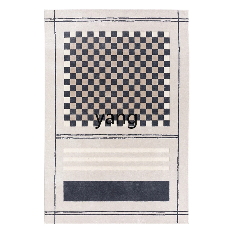 Yjq Advanced Bedroom Modern Home Geometric Mid-Ancient Chessboard Sofa Table Carpet Floor Mat