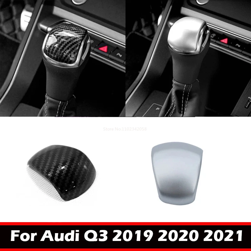

For Audi Q3 2019 2020 2021 ABS gear Lever shift knob Button Frame Head Handle Knob Cover Handball Trim Interior Accessories