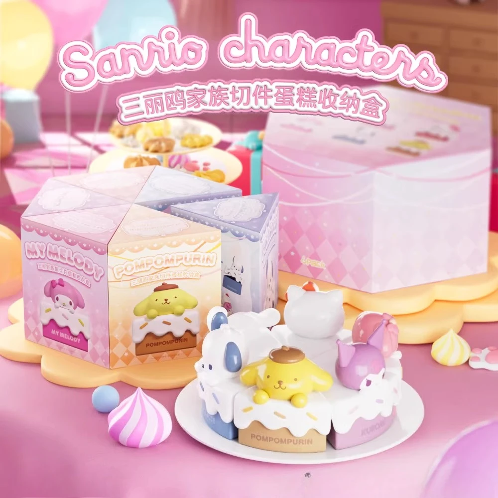 

Sanrio Cut Piece Cake Storage Box - Features a Cute Cartoon Design as a Decorative Item for Festive Gifts