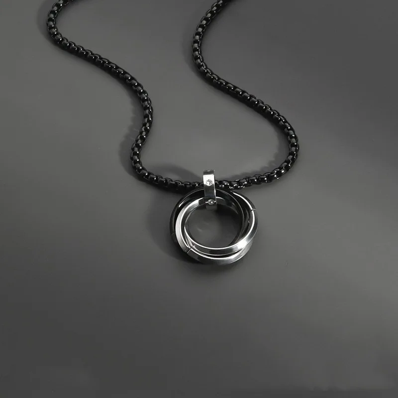 Titanium Steel Necklace For Men Exquisite Feeling European American Hip-hop Couple Cold Simple Style
