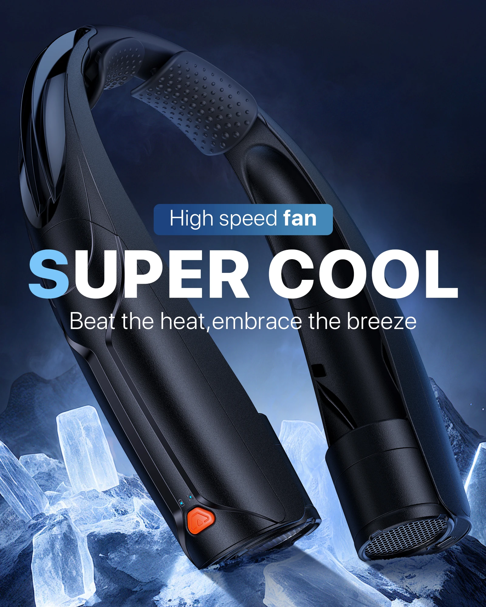 مروحة رقبة محمولة بدون استخدام اليدين ببطارية 6000 مللي أمبير في الساعة USB-C قابلة لإعادة الشحن فائقة الهدوء 4 سرعات قابلة للتعديل مثالية للسفر في المكتب في الهواء الطلق