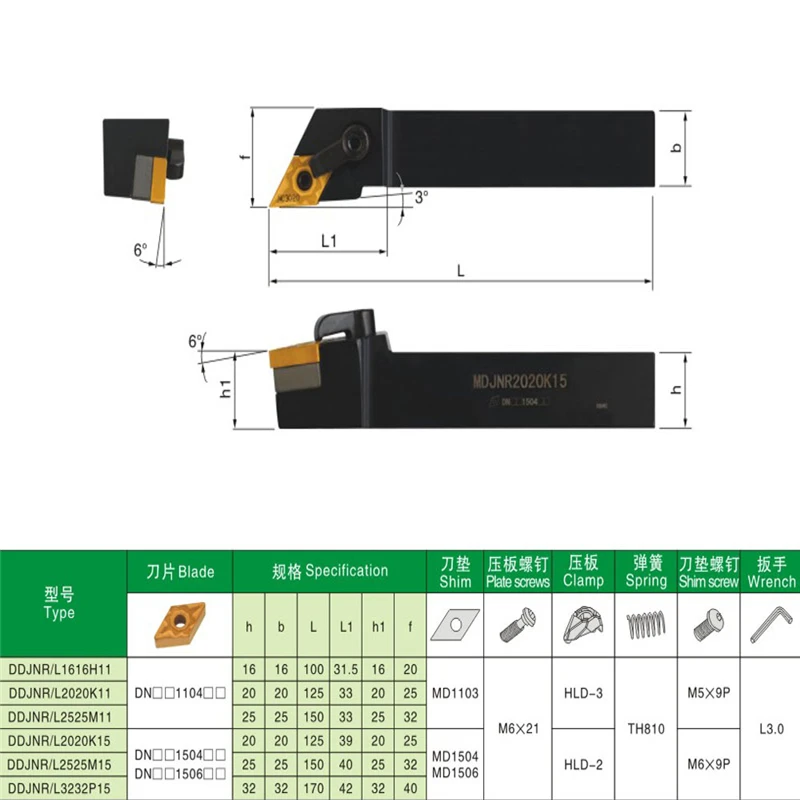1 ชิ้น 90 องศา DDJNL/DDJNR2020K15 DDJNR2525M15 DDJNR3232 DDJNL2525 CNC เครื่องมือผู้ถือเครื่องกลึงเครื่องตัด DNMG1504 แทรก