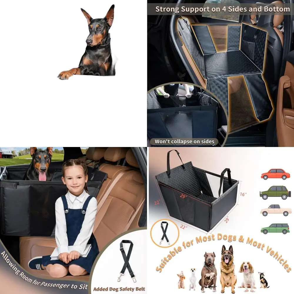 

Waterproof Leatherette Dog Car Seat Cover for Medium Pets, Back Seat Hammock with Sides and Extender for Cars, SUVs, and Trucks