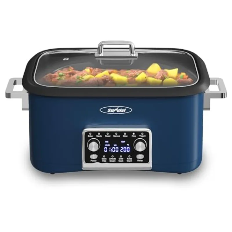 

8 Quart Slow Cooker Roaster Oven, 12 in 1 Programmable Multi-Cooker Food