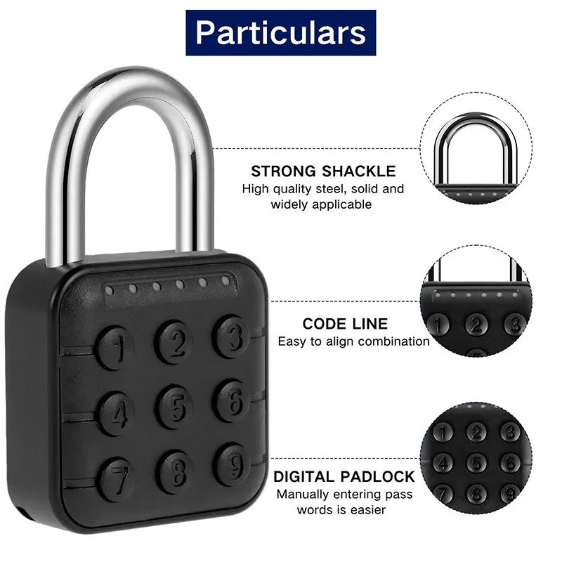 KERUI Waterproof Password Padlock Combination Lock Padlock Door Lock Keyless for House Security Luggage Bag Case Anti-theft Lock