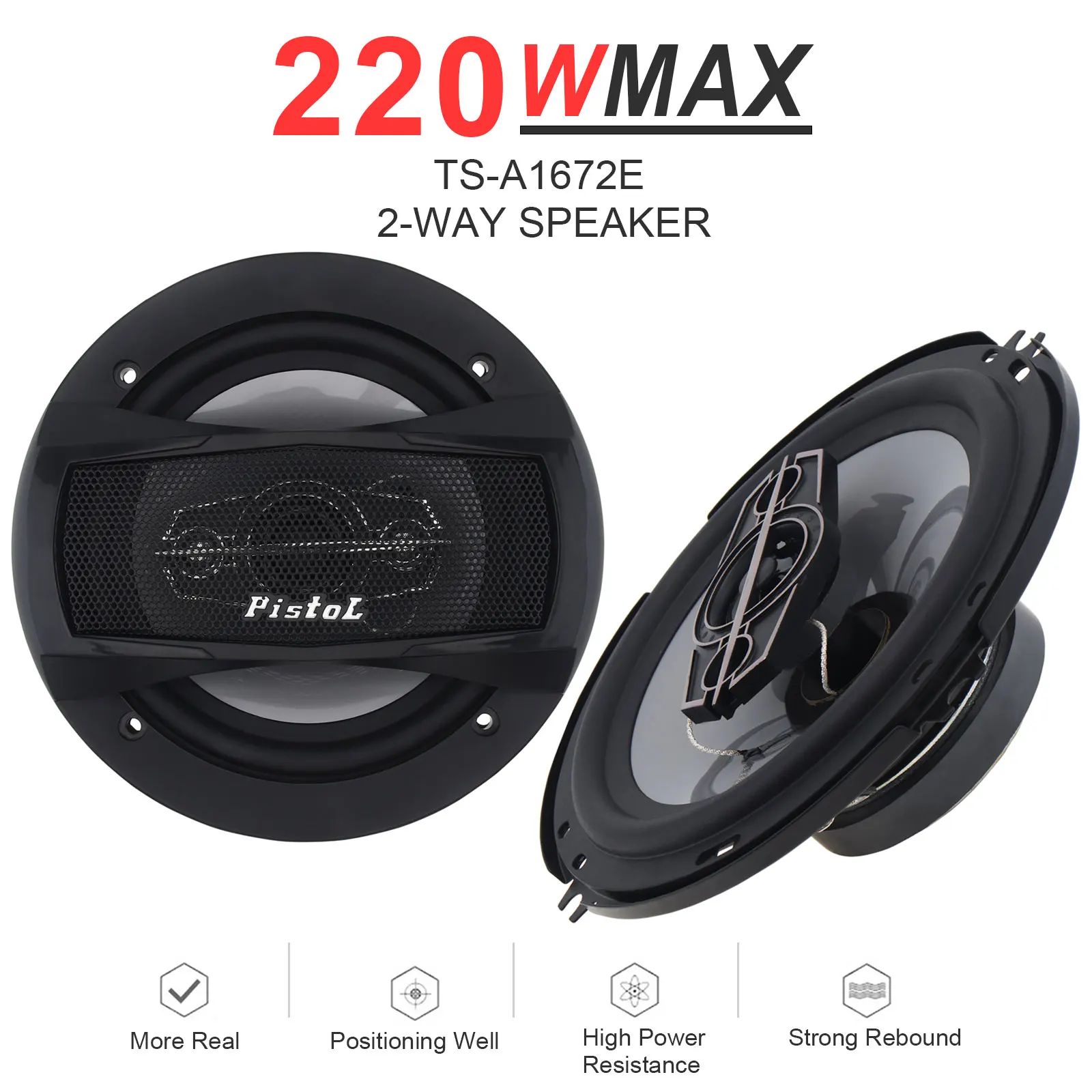 2pcs 6 Inch 16cm 220W 4 Way Car Coaxial Auto Music Stereo Full Range Frequency Hifi Speakers Non-destructive Installation