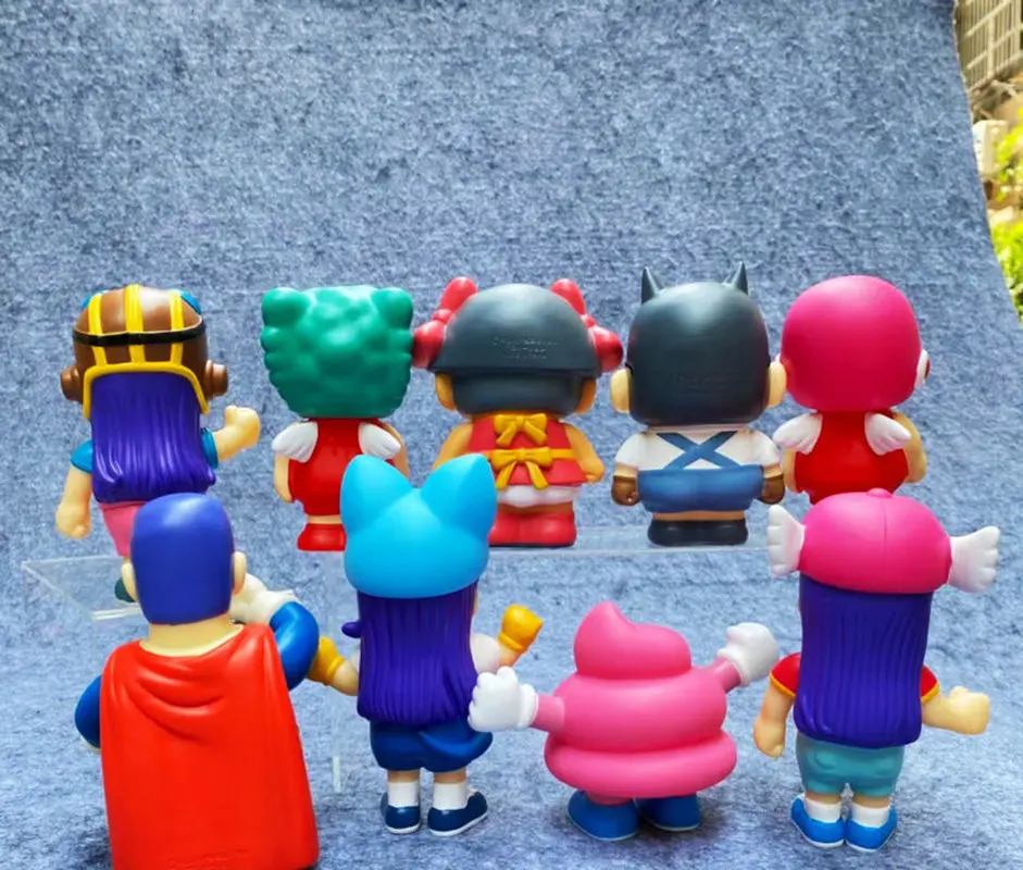 Toriyama Akira\'s Dr. Slump Anime Figure Arale Family figurine 9 pezzi Set ornamento giocattoli regalo