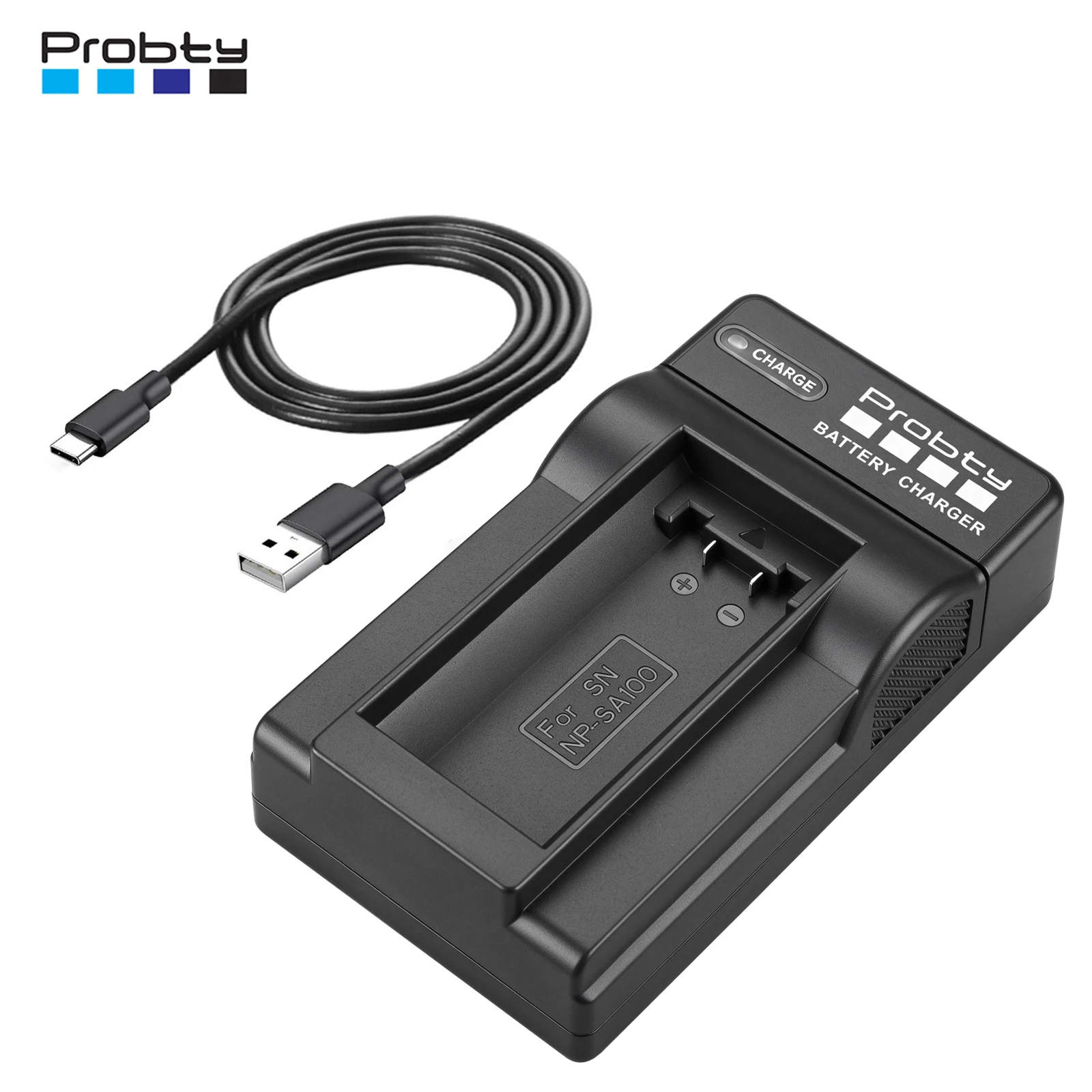 Probty Battery Charger NP-SA100 Slim USB-C Charger For Sony BCSAD1 Battery Charger for Sony NPSA100 Batteries