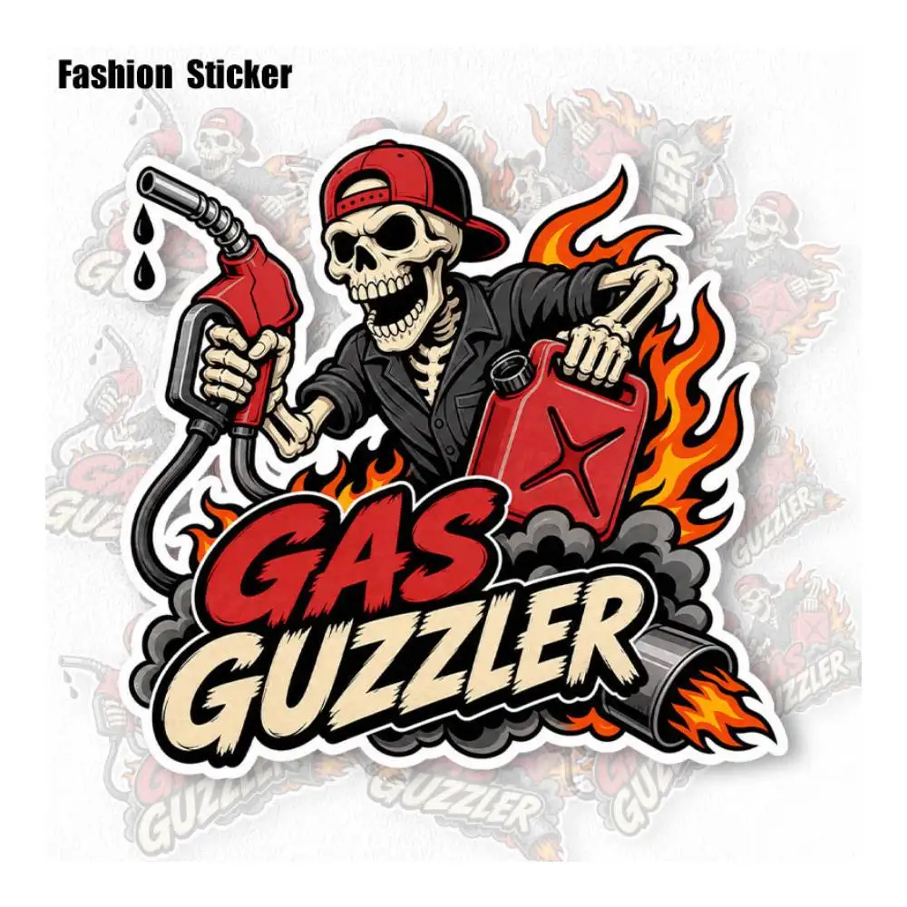 Oil Blind Skull Car Sticker 5.5in Fun Fuel Vinyl Decal for Truck Bumper Window Motorcycle Dark Humor Driver Gift