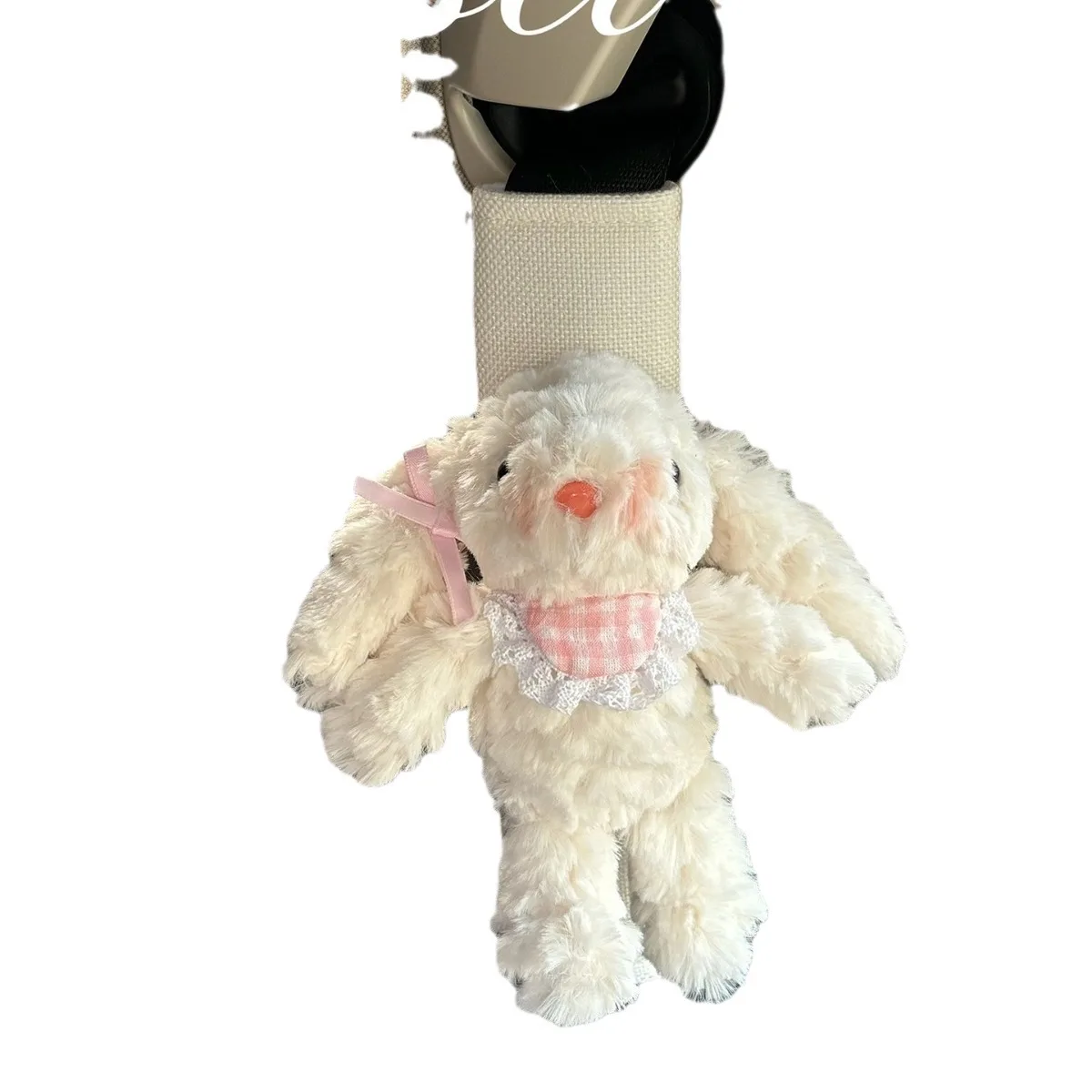 lop-eared rabbit car seat belt, shoulder guard, neck guard, child safety belt, plush doll, new car gift.