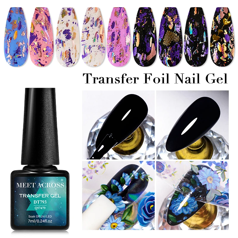 Mtssii 7ml Gel Adesivo para Transferência de Foil, Esmalte em Gel para Decoração de Unhas UV LED, Longa Duração