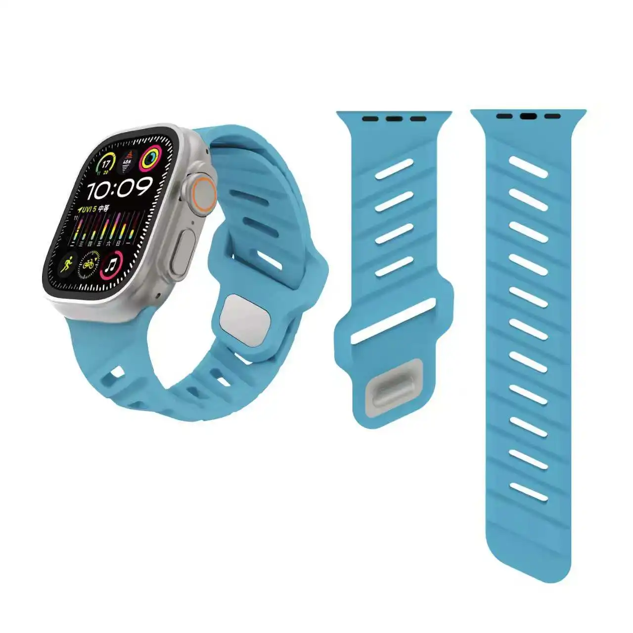 Sport siliconen band voor Apple Watch Ultra 2 10 9 8 7 6 SE 5 4 Twill patroon armband riem voor iWatch 42 mm 44 mm 45 mm 46 mm 49 mm