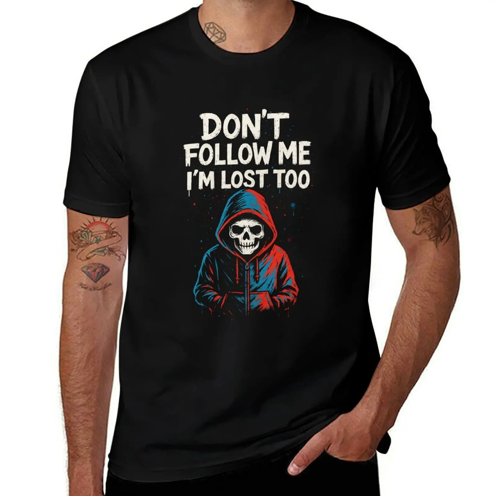 

Lost Too – Skull Hoodie Street Art T-Shirt shirts graphic rapper graphic tees valentines clothes mens white t shirts