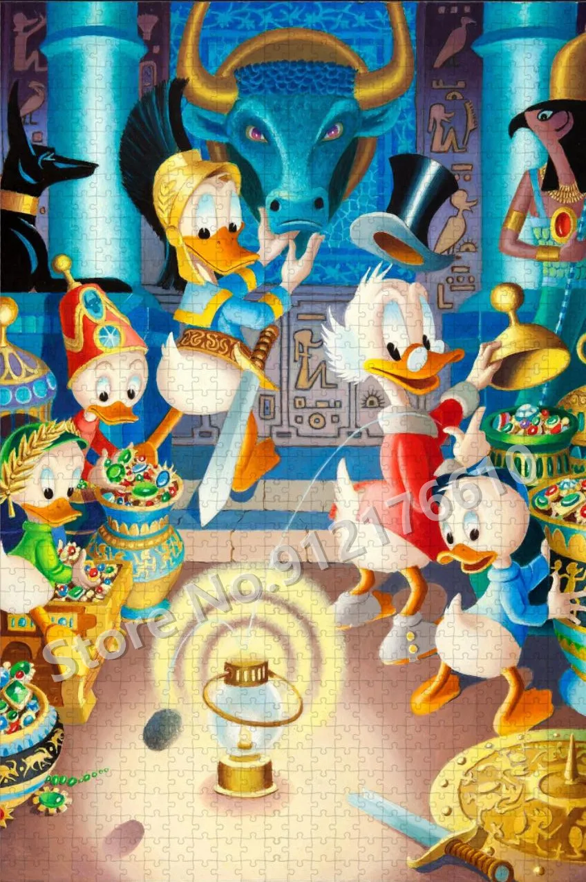 Ducktales Disney Cartoon Comic Jigsaw Puzzle Billionaire Duck Scrooge Mcduck Diy Decompression Educational Wooden Puzzles Toys