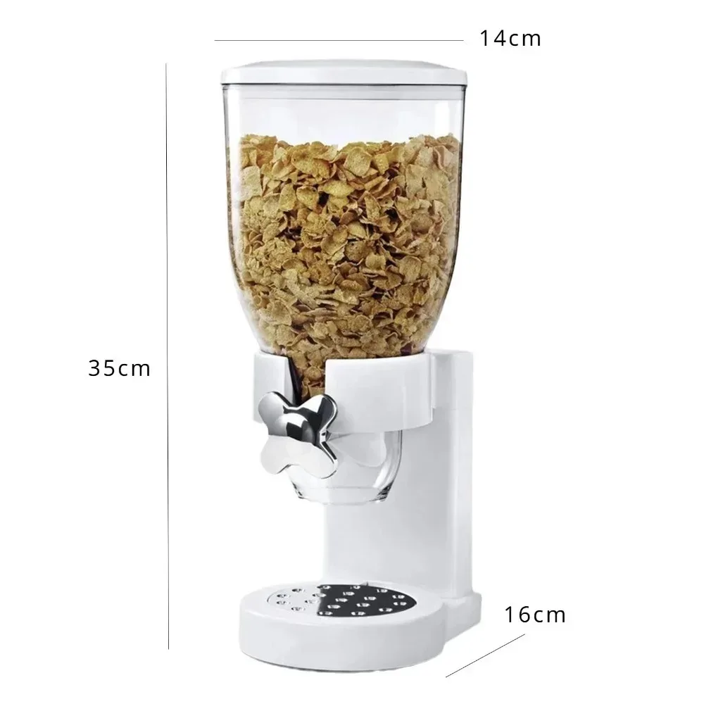 Dry Food Dispenser Single/Double Barrel Cereal Dispenser Food Storage Tank Separator Drum Oat Pot Kitchen Cereal Storage Jars