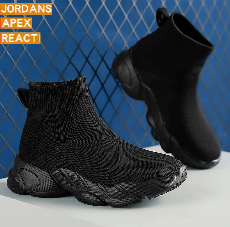 Kinder-Socken-Schuhe Sneakers Mode Strick Luxus Designer High-Top Kinderschuhe Casual Lauf- und Sportschuhe Tennis-Schuhe für Jungen und Mädchen Neu – Detail 2