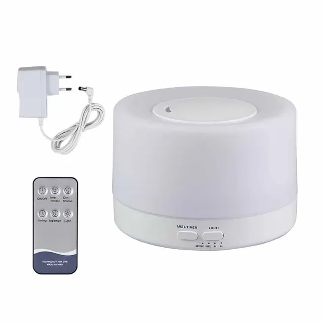 Diffuser Minyak Esensial 500ml dengan Remote Control, Diffuser USB Humidifier, Humidifier Udara Desktop dengan Lampu Malam Berwarna-warni