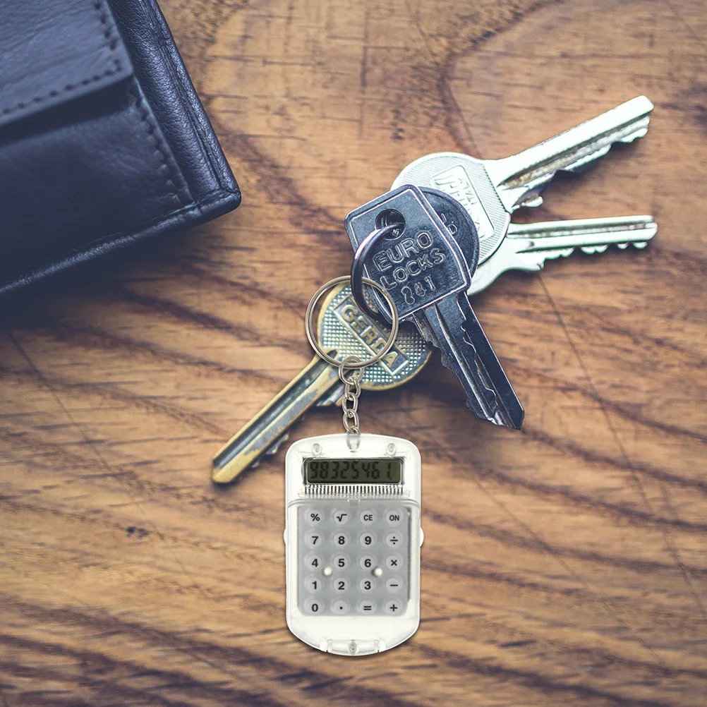 

4Pcs Mini Electronic Keychain Calculators Lightweight Portable with Basic Arithmetic Functions Calculator Keychain