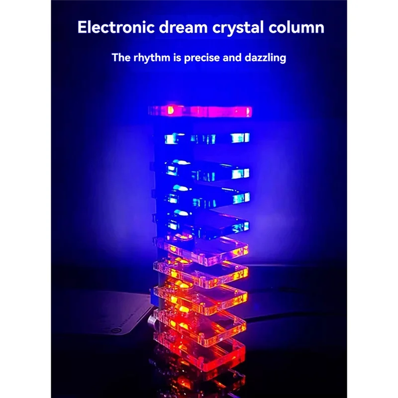 Exquisite-DIY Sound Control LED Music Spectrum Electronic Kit Column Audio Display PCB Soldering Practice Kit LM358 LM339