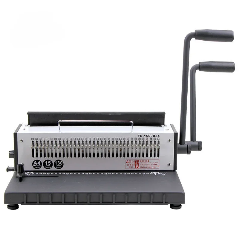 Manual Wire Binding Machine 34 Holes Metal Spiral Wire Spool Binding Machine A4 Binder Puncher Machine 1pc