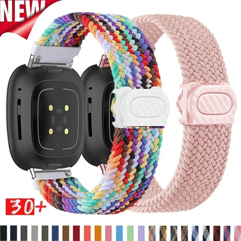 Nylon Loop Braided Strap for fitbit Versa 4 3 2 1 Versa Lite Sports correa Band for versa sense 2/sense Watch Accessories