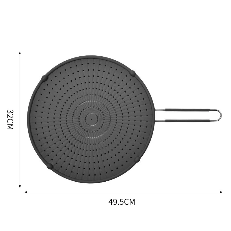 Silicone Splatter Screen Guard Nonstick Oil Grease Pan Lid Oil-Proof Splash Cover Frying Protection Mat