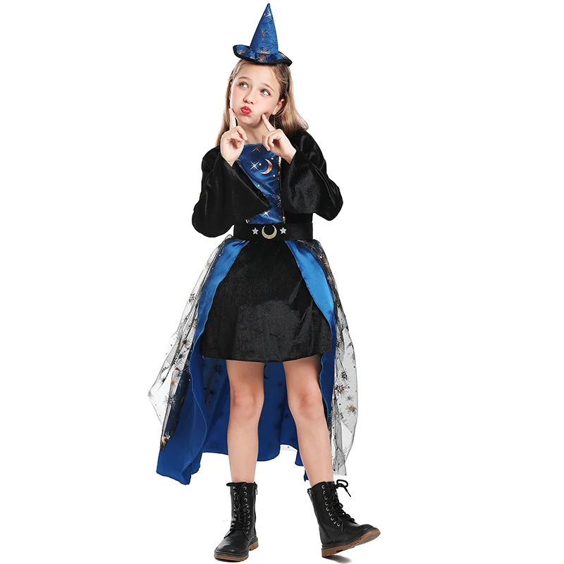

loween Children's Cosplay Performance Costume Girls' Moonlight Witch Net Skirt eup Ball Clothing Stage Performance Outfit