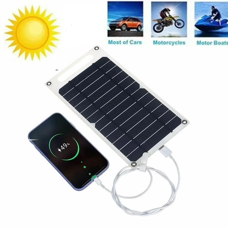 5-35W USB-Ladegerät für den Außenbereich, wasserdichtes Solarpanel, kann am Rucksack befestigt werden, für Outdoor-Wanderungen und Camping.