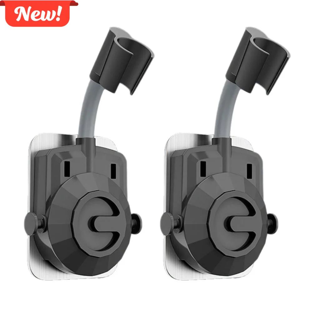 

Регулируемый держатель насадки для душа с крючками, настенный кронштейн для насадки для душа, самоклеящийся распылитель, фиксированное основание, аксессуары для ванной комнаты