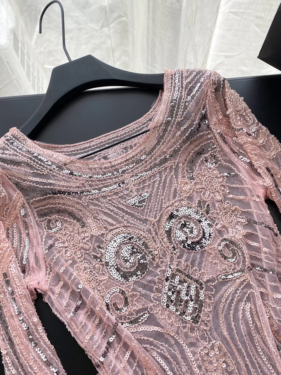 iny Sequin Thin Me T-irt femme Svel rond Ne Slim Fit vêtements d'extérieur Vintage Sle tricoté Long Sve haut