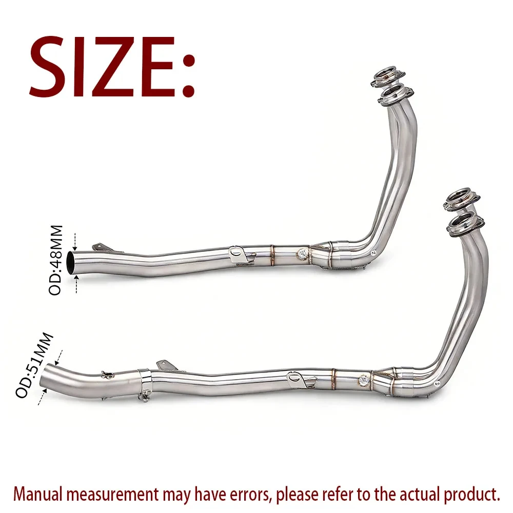 Professional Stainless Steel mofles para moto Front Mid Link Pipe Connect to the original muffler or 51MM For XL750 Transalp 750