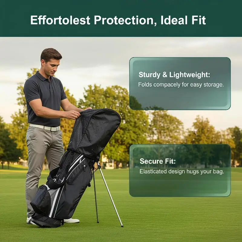 Golf Bag Rain Cover Stain-resistant Dustproof Rain Hood 1Pcs Easy Clean Club Protector for Golf Enthusiasts Daily Use