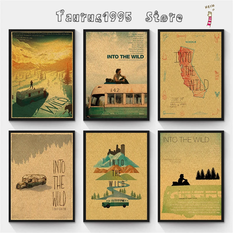 Into The Wild Movie kraft paper poster Art Wall Painting Living Room Bar Room Home Decoration Painting Gift