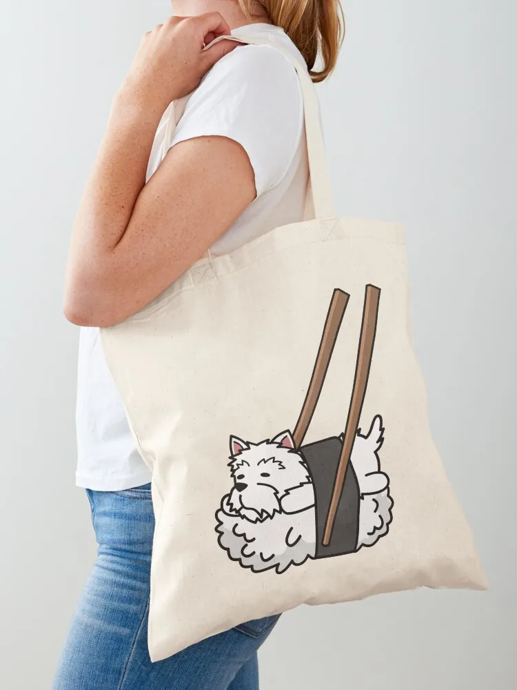

Funny Sushi Westie Tote Bag shoping bag bag for beach sacs de shopping canvas tote bags