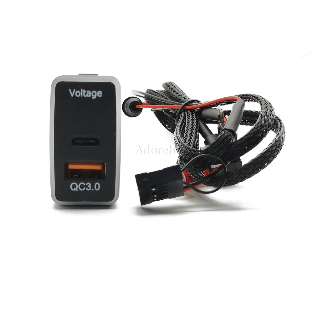 Quick Charger TYPE-C PD QC3.0 Interface Dual Socket Port Charger Using For Tacoma Land Cruiser Reiz Hilux Prado 120 FJ CRUISE