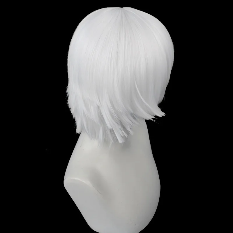 Assistant Cos perruque blanche jeu sorcière rôle modélisation chapeaux Action réflexe cheveux courts Anime ACG habiller superposition perruque couverture