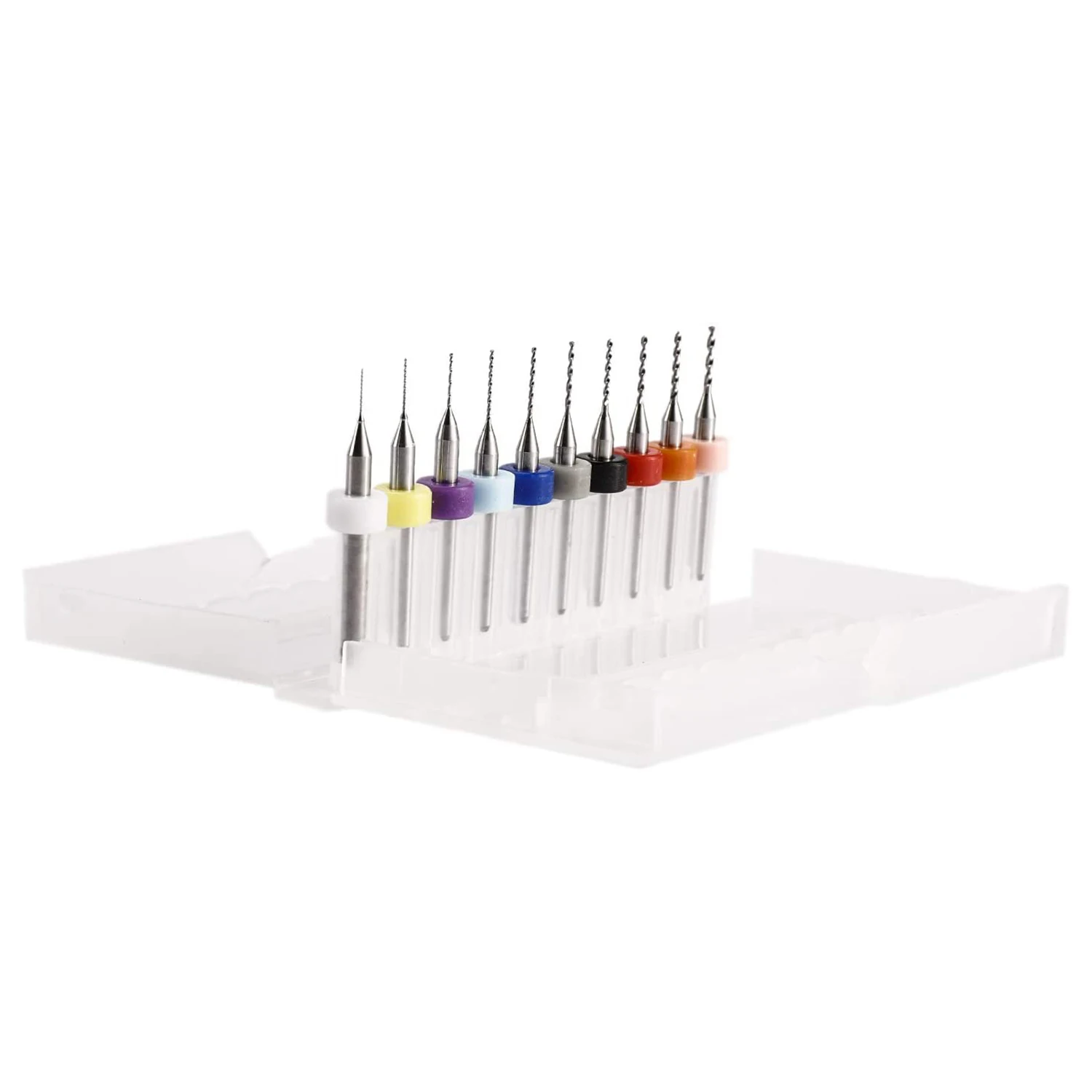 Set di punte da trapano per PCB da 50 pezzi Mini punte da trapano in metallo duro per incisione CNC di gioielli Dremel in pietra per circuiti stampati, 0.3-1.2mm
